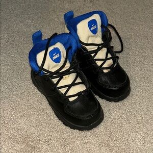 Nike Black and Blue Boots with Athletic Silhouette